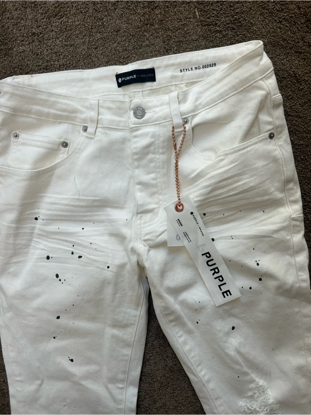 Purple Brand Blowout Denim White Paint Splatter